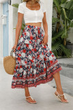 High Waist Bohemia Floral Prnit Skirt Dress