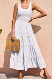 Smocked Tiered Splicing Tank Dress