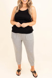 Gray High Waist Pocket Plus Size Skinny Pants