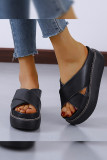Criss Cross PU Straps Sandals