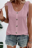 Eyelet Button Up Tank Top