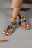Leopard Straps Flip Flop Flat Sandals