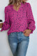 V Neck Floral Print Puff Blouse