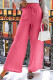 Rose Textured Wide Leg Drawstring High Waist Pants