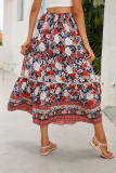 High Waist Bohemia Floral Prnit Skirt Dress