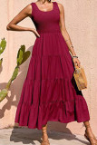 Smocked Tiered Splicing Tank Dress