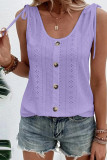 Eyelet Button Up Tank Top