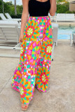 Multicolor Abstract Floral Pattern Maxi Skirt