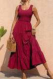 Smocked Tiered Splicing Tank Dress