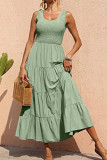 Smocked Tiered Splicing Tank Dress