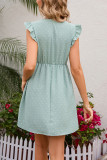 Swiss Dot Ruffle Sleeves Mini Dress