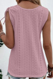 Eyelet Button Up Tank Top