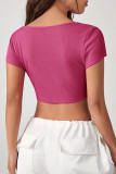 Rose Square Neck Crop Tank Top