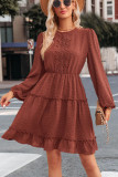 Swiss Dot Crochet Ruffle Hem Dress