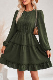 Swiss Dot Crochet Ruffle Hem Dress