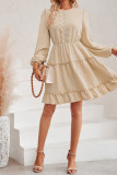Swiss Dot Crochet Ruffle Hem Dress