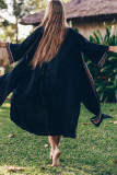 Black Floral Beach Cover Up