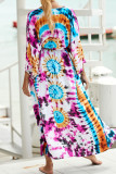Colorblock Printing Beach Cover Up Kimono