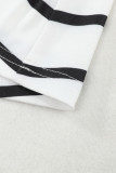 Striped Print Smocked Halter Open Back Fit Flare Dress