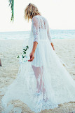 Lace Sheer Beach Cover Up Kimono