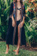 Black Floral Beach Cover Up
