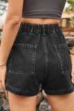 HIgh Waist Denim SHorts With Pockets