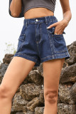 HIgh Waist Denim SHorts With Pockets