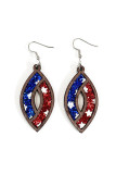 American Flag Print Wooden Earrings MOQ 5pcs