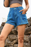 HIgh Waist Denim SHorts With Pockets