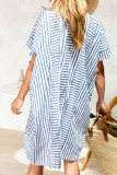 V Neck Stripes Loose Fit Dress