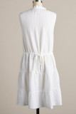 Sleeveless Smocked Splicing MIni Dress