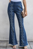 Blue Burn Distressed Rae Hem Bell Bottom Jeans