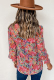 Multicolor Puff Sleeve Floral Blouse