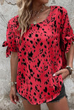 Leopard Print Tie Sleeves Top