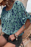 Leopard Print Tie Sleeves Top
