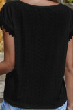 Eyelet Lace V Neck Knitting Top
