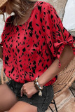 Leopard Print Tie Sleeves Top
