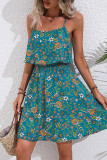 Spaghetti Printing Mini Dress