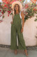 Green Sleeveless Pleated Wide Leg Jumpsuit