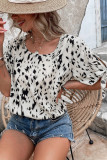 Leopard Print Tie Sleeves Top