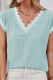 Eyelet Lace V Neck Knitting Top