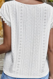 Eyelet Lace V Neck Knitting Top