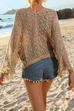 Eyelet Tassle Beach Cover Up Kimono