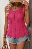 Plain Knit Tie Strap Tank Top