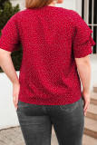 Polka Dot Tiered Sleeves Plus Size Top