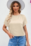 Apricot Solid Color Short Sleeve T Shirt