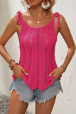 Plain Knit Tie Strap Tank Top