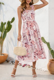 Spaghetti Floral SLeeveless Smocked Dress