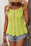 Plain Knit Tie Strap Tank Top