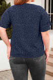 Polka Dot Tiered Sleeves Plus Size Top
